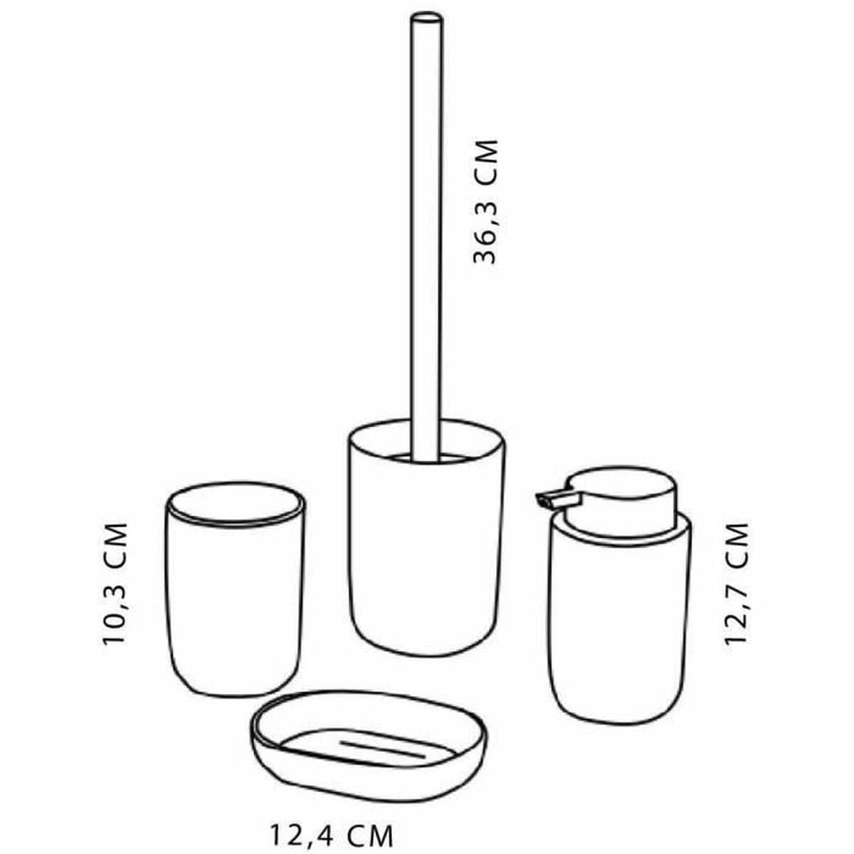 Badezimmer Set TODAY HOY Weiß Kunststoff Moderne 4 Stücke (4 Stück) - Image 4