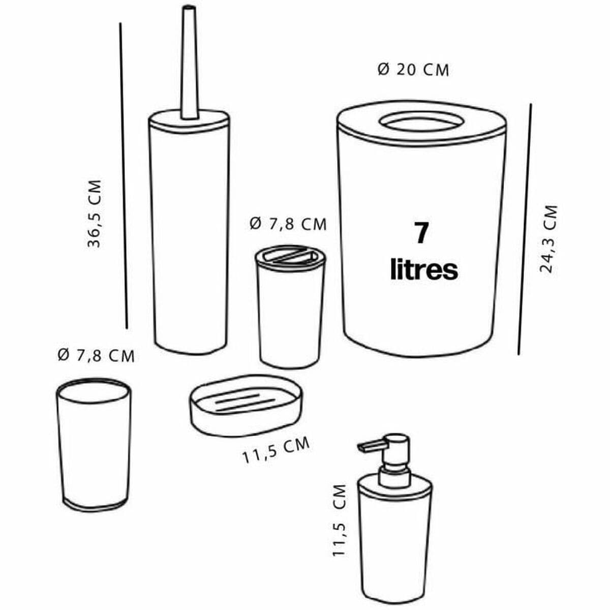 Badezimmer Set TODAY HOY Rosa Kunststoff Moderne (6 Stück) - Image 4