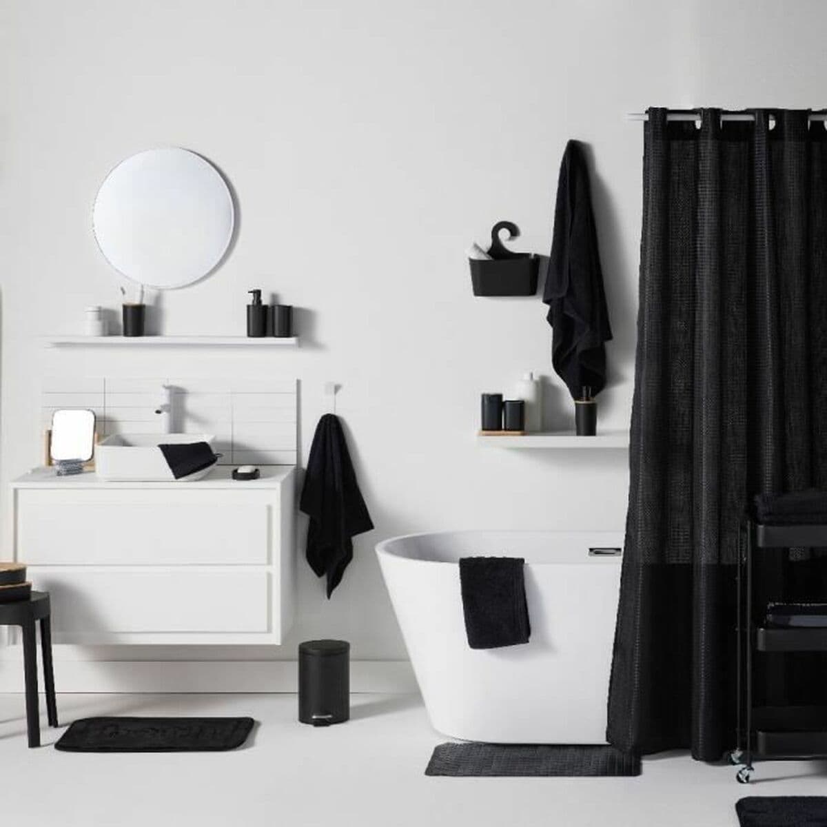 Badezimmer Set TODAY HOY Schwarz Kunststoff Moderne (6 Stück) - Image 3