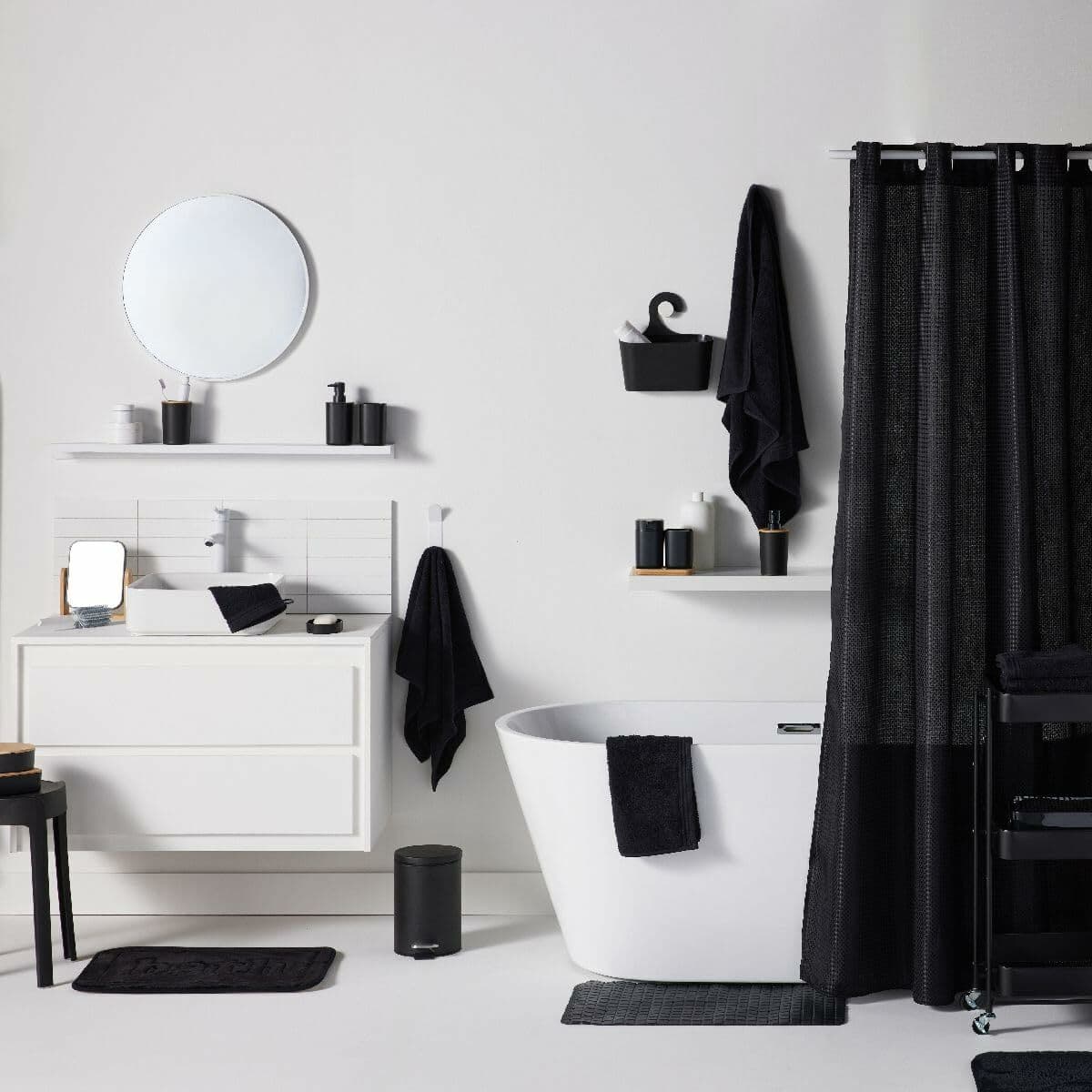 Libisemisvastane vannimatt TODAY UTILITY Must 40 x 60 cm - Image 2