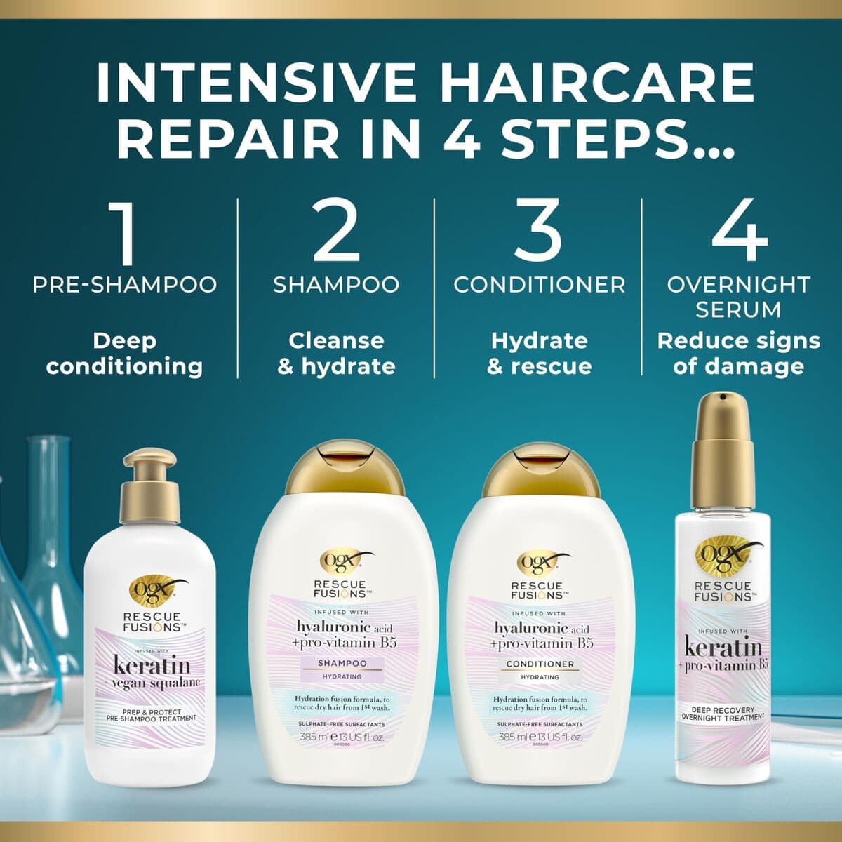 Shampoo OGX HYALURONIC & PRO-VITAMIN B5 385 ml - Image 7