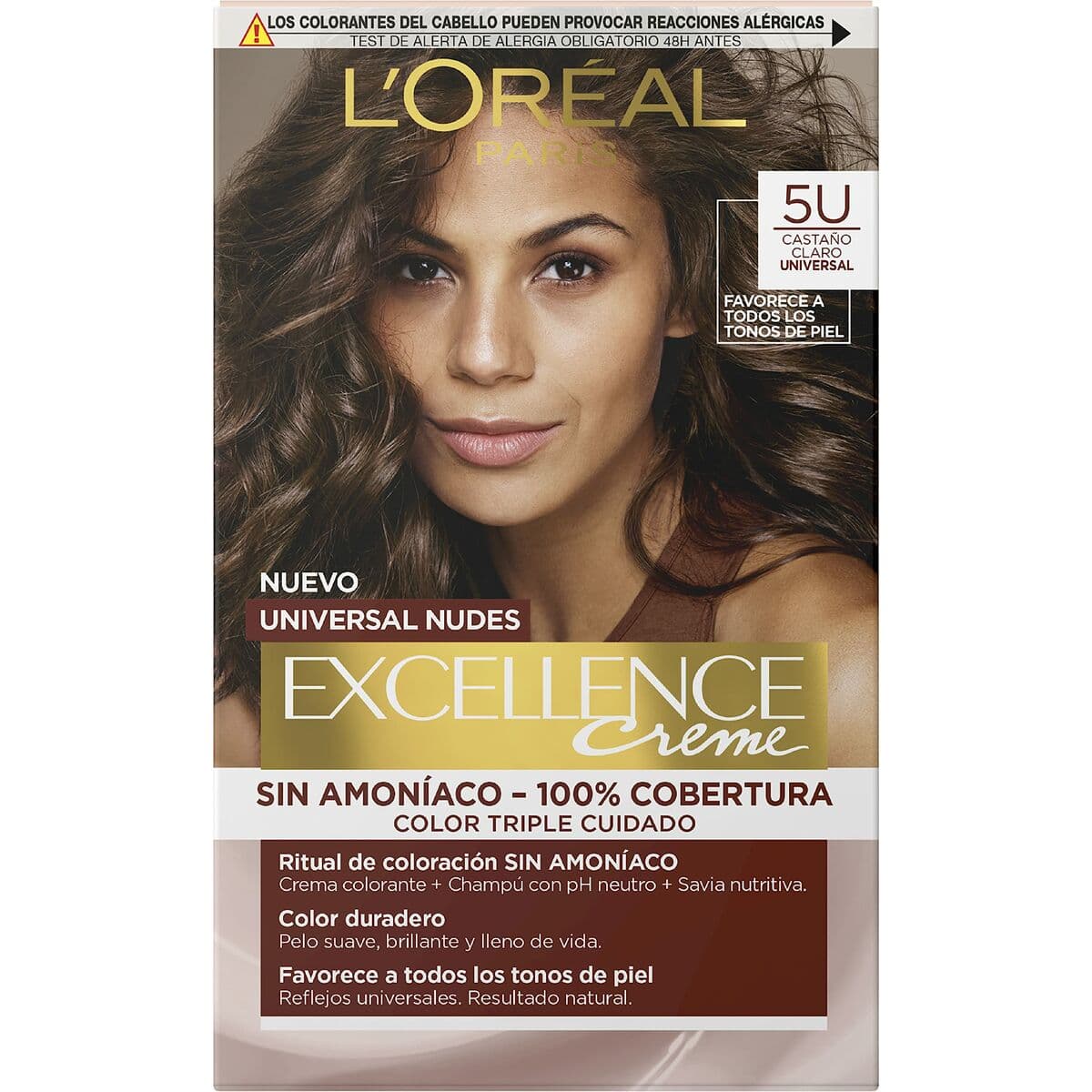 Permanent Dye L'Oreal Make Up Excellence Light Brown Nº 5u-Light Brown (5 Units) - Image 2