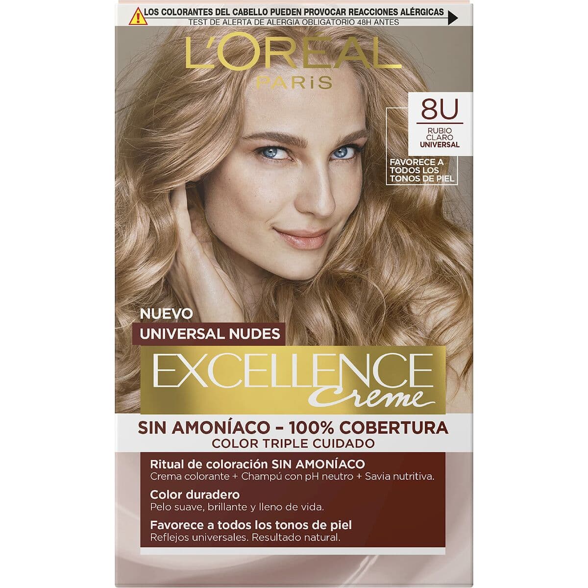Tintura Permanente L'Oréal Paris Excellence Nº 8u-Light Blonde (5 Unità) - Image 2