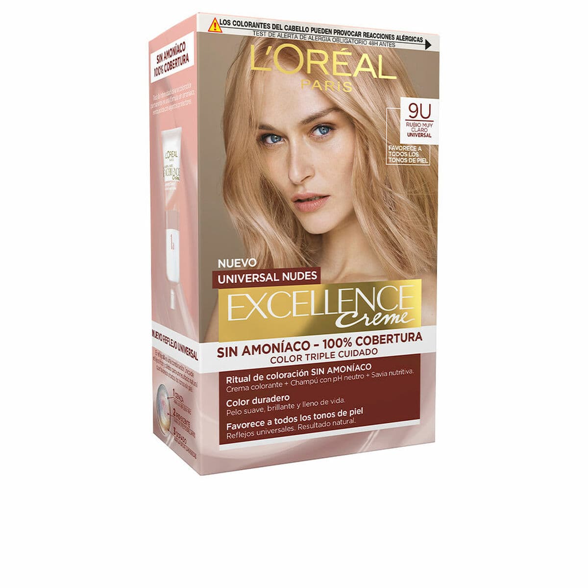 Tinte Permanente L'Oreal Make Up Excellence Rubio Muy Claro Nº 9U Nº 9u-Very Light Blonde (5 Unidades)