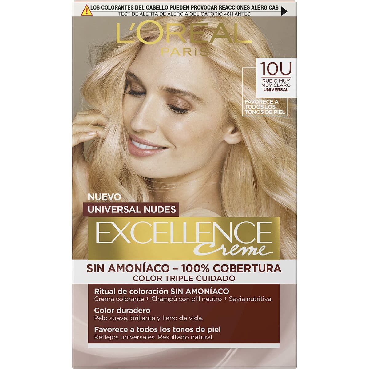 Tintura Permanente L'Oreal Make Up Excellence Biondo Chiaro Nº 10u-Lightest Blonde (5 Unità) - Image 2