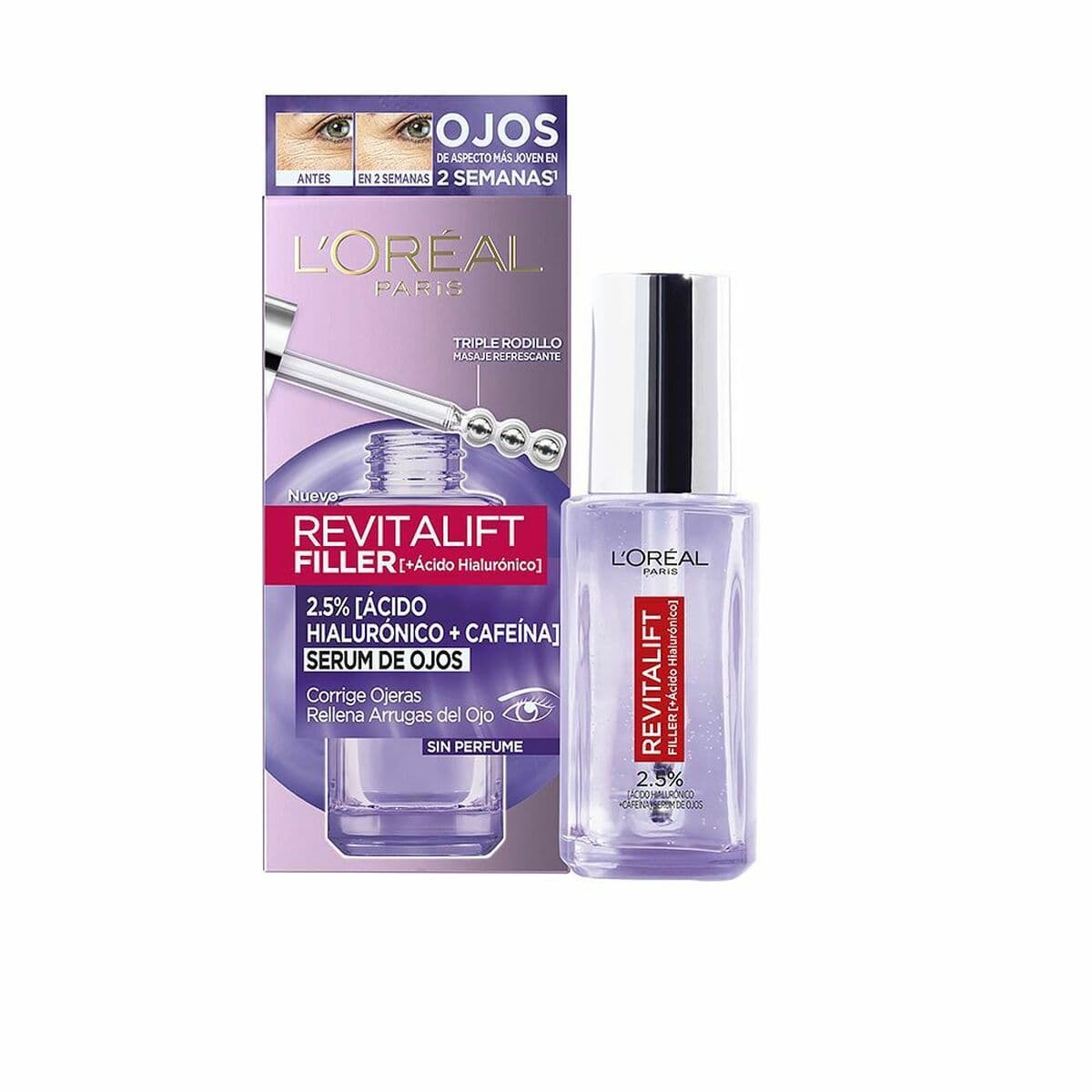 Augenkontur-Serum L'Oreal Make Up Revitalift Filler 20 ml Augenringe Anti-Falten