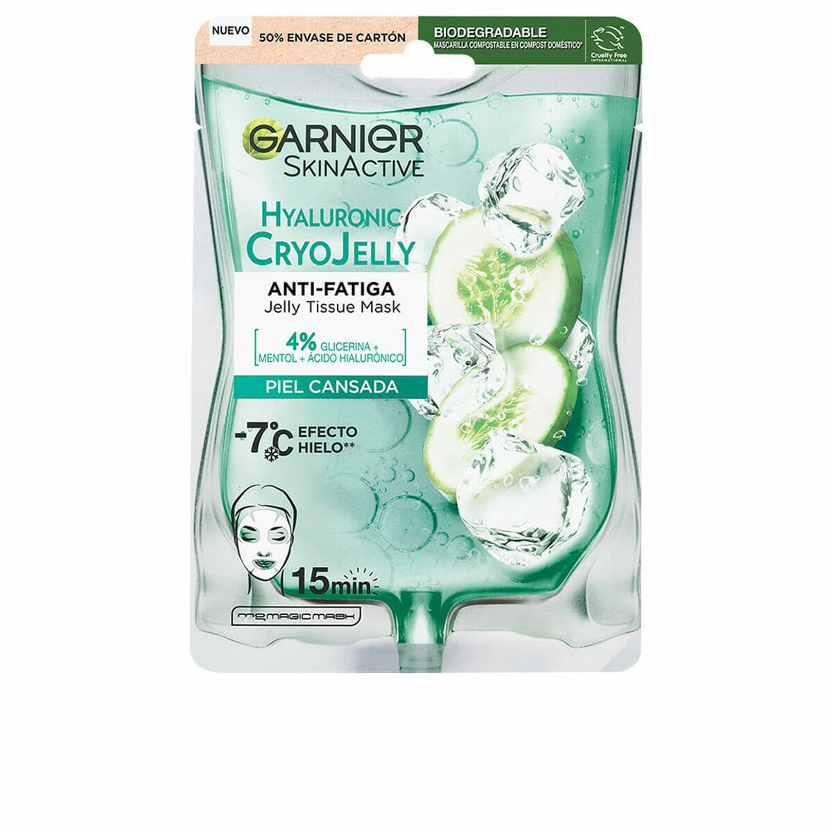 Mascarilla Facial Garnier Hyaluronic Cryojelly 5 g Antifatiga
