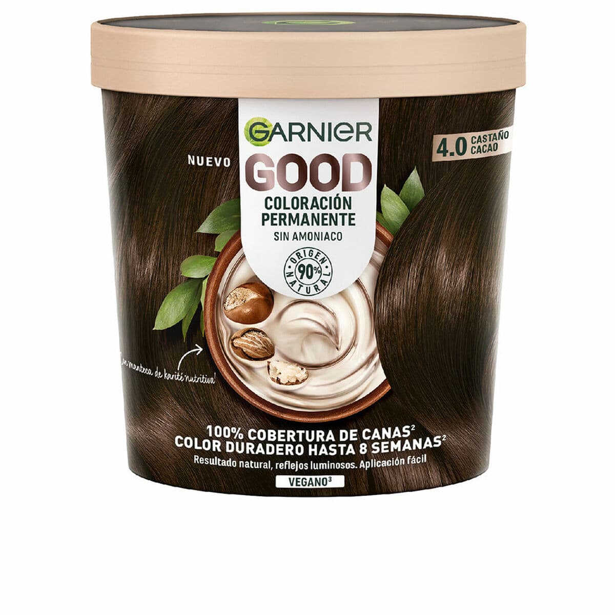 Noturīga Krāsa Garnier Good Cocoa Brūns Nº 4.0 Nº 4.0 Castano Cacao 217 ml (1 gb.)