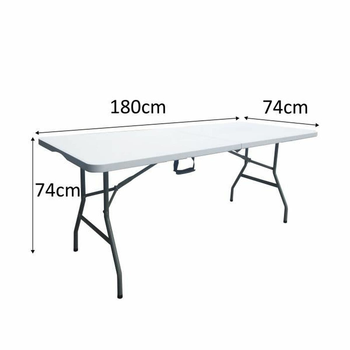 Mesa Plegable Metal Plástico 180 x 75 x 74 cm - Image 3