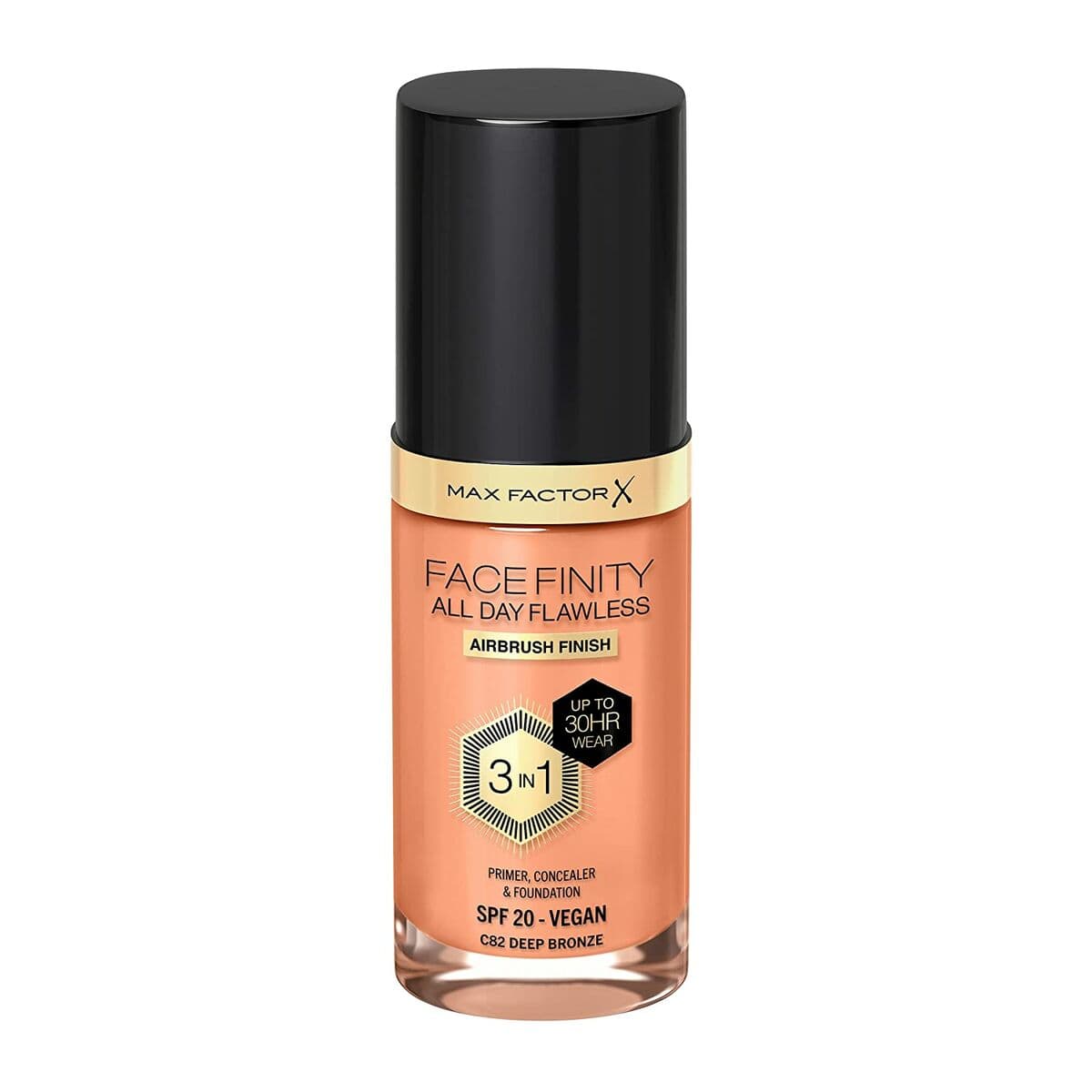 Base de Maquilhagem Fluida Max Factor Facefinity All Day Flawless 3 em 1 Nº 82 Deep bronze 30 ml