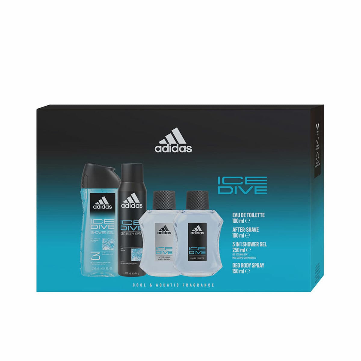 Set de Perfume Hombre Adidas ICE DIVE 4 Piezas