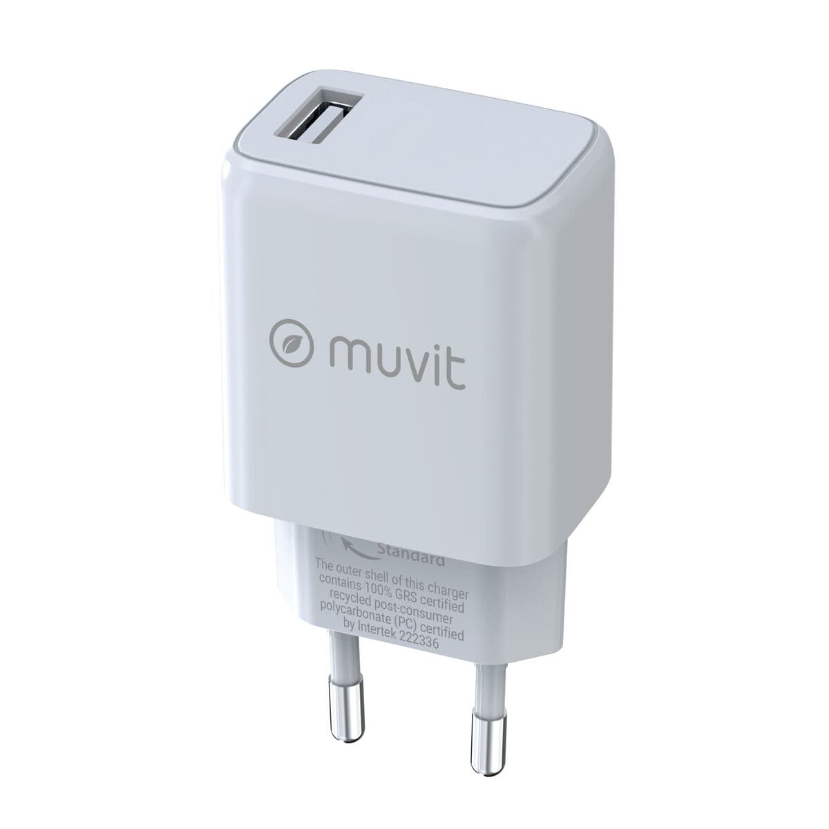 muvit for change cargador de pared USB 3A 15W blanco