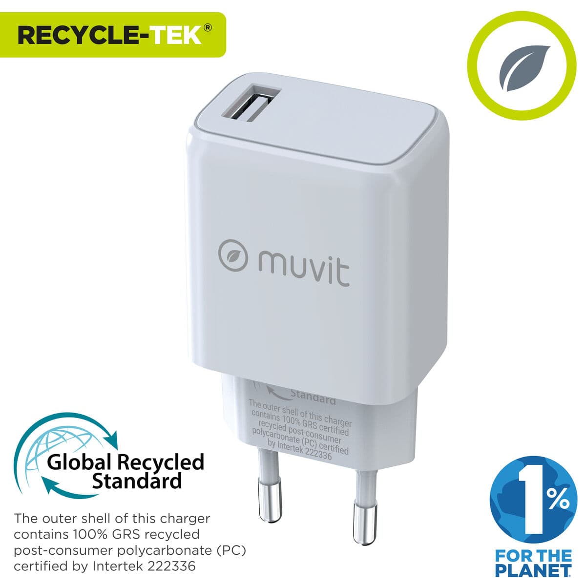 muvit for change cargador de pared USB 3A 15W blanco - Image 3