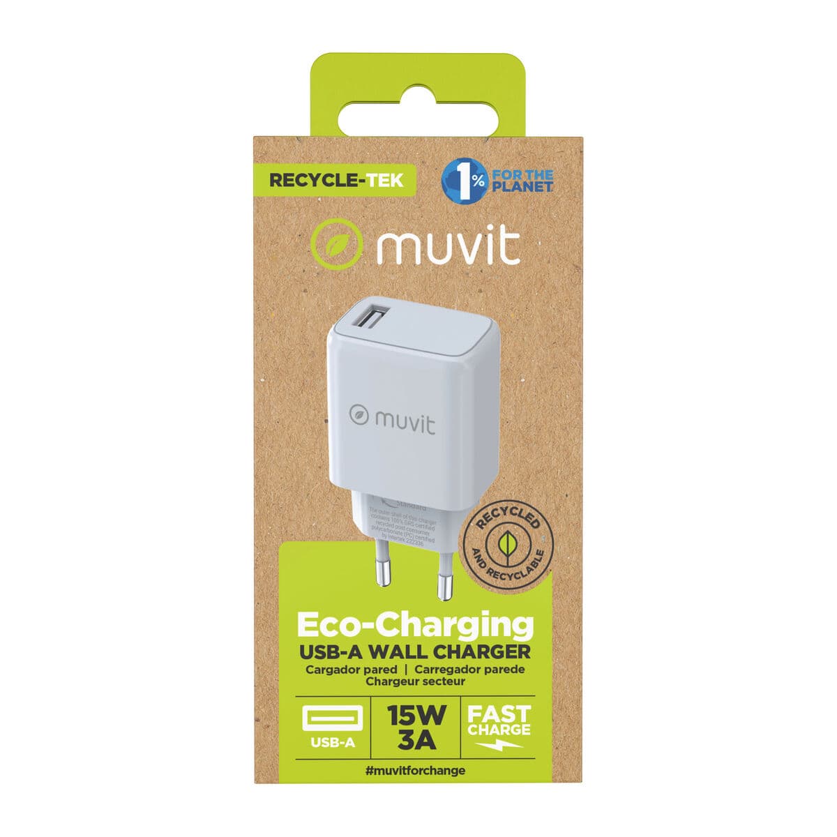 muvit for change cargador de pared USB 3A 15W blanco - Image 5