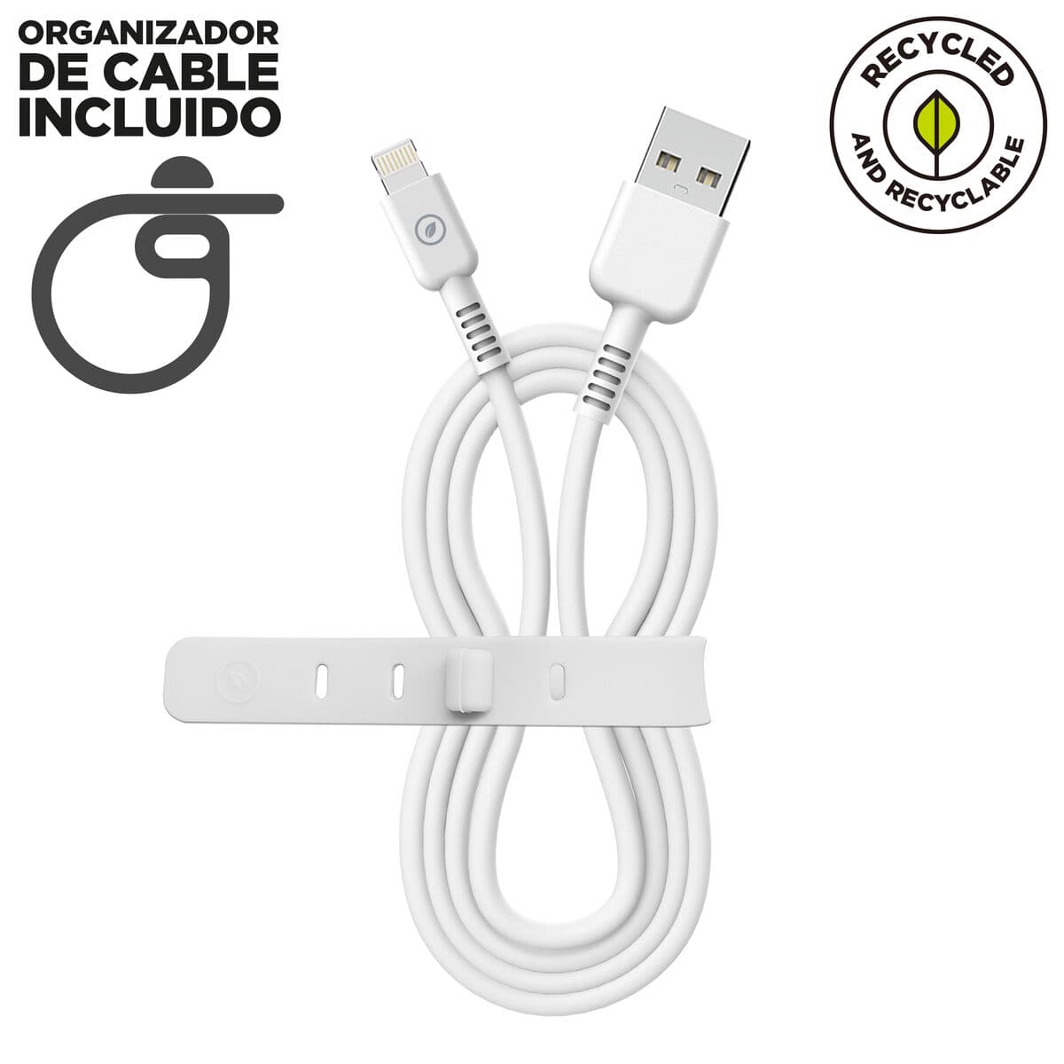 Cabo USB para Lightning Muvit for Change Branco - Image 5