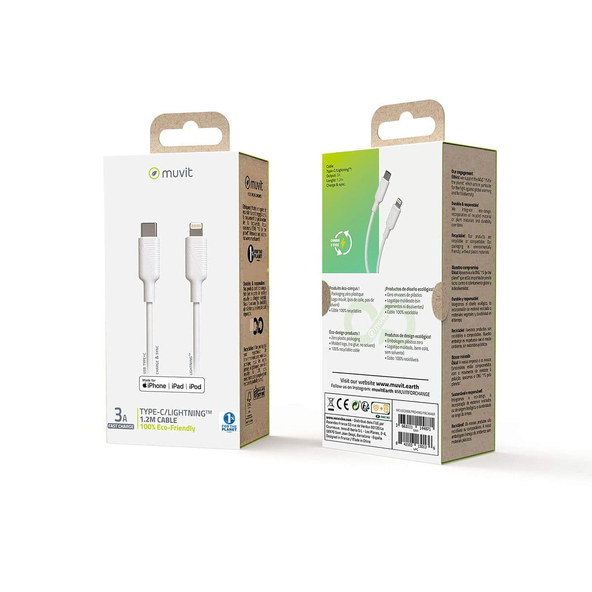 Lichtkabel Muvit MCUSC0006 Weiß 1,2 m - Image 8