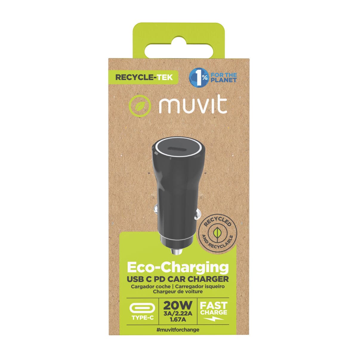 Car Charger Muvit for Change Black 20 W - Image 3