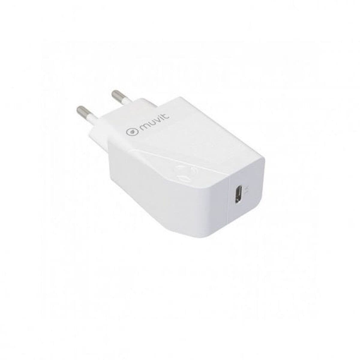Väggladdare + USB-C kabel Muvit Vit 20 W - Image 11
