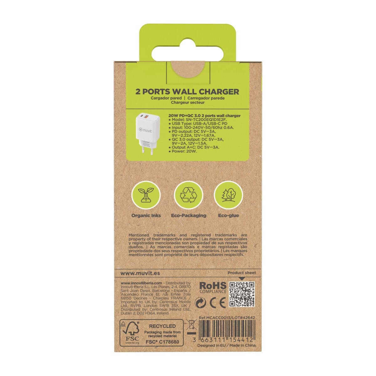 Ładowarka Ścienna Muvit for Change Biały 18 W 20 W - Image 5