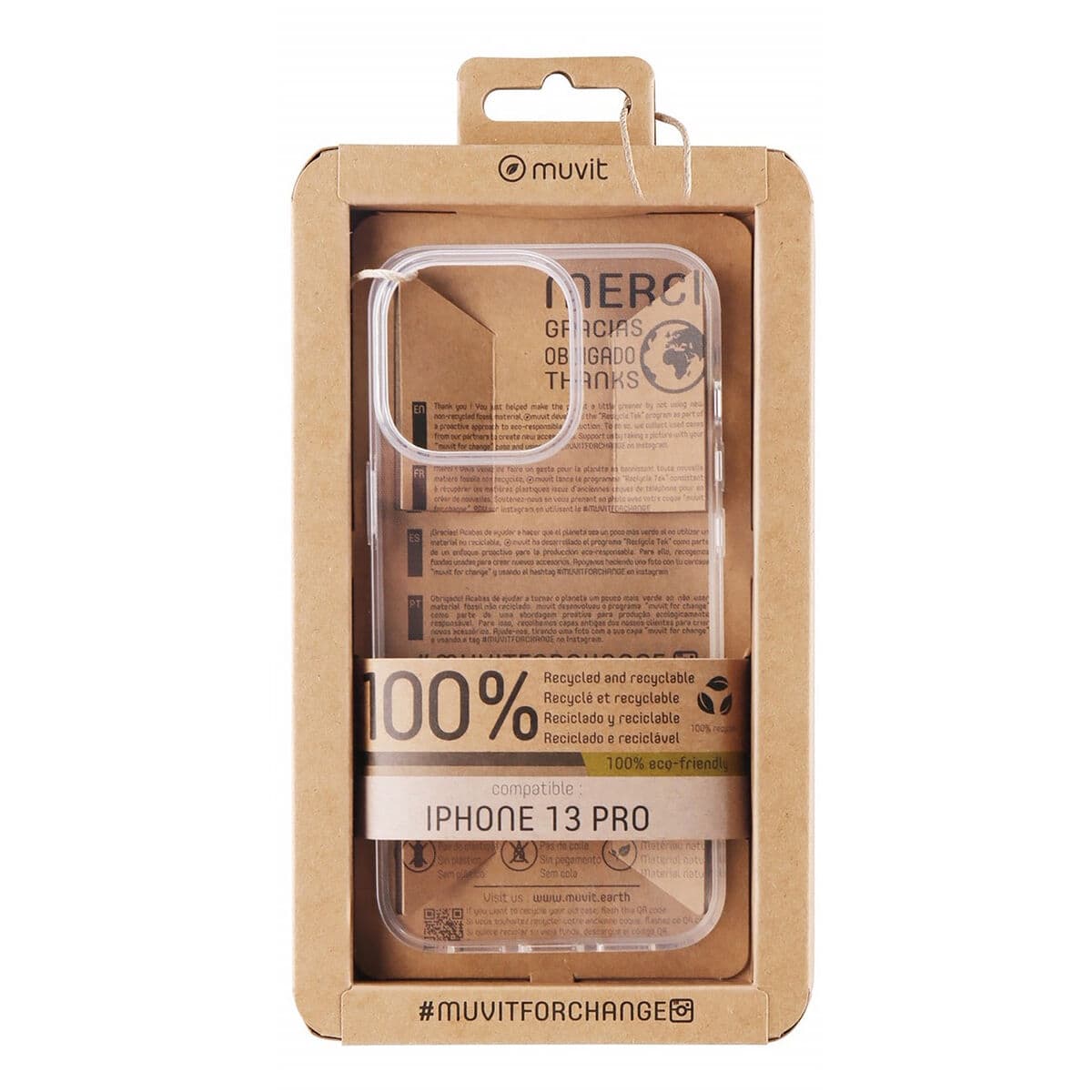 Protection pour téléphone portable Muvit for Change iPhone 13 Pro Noir