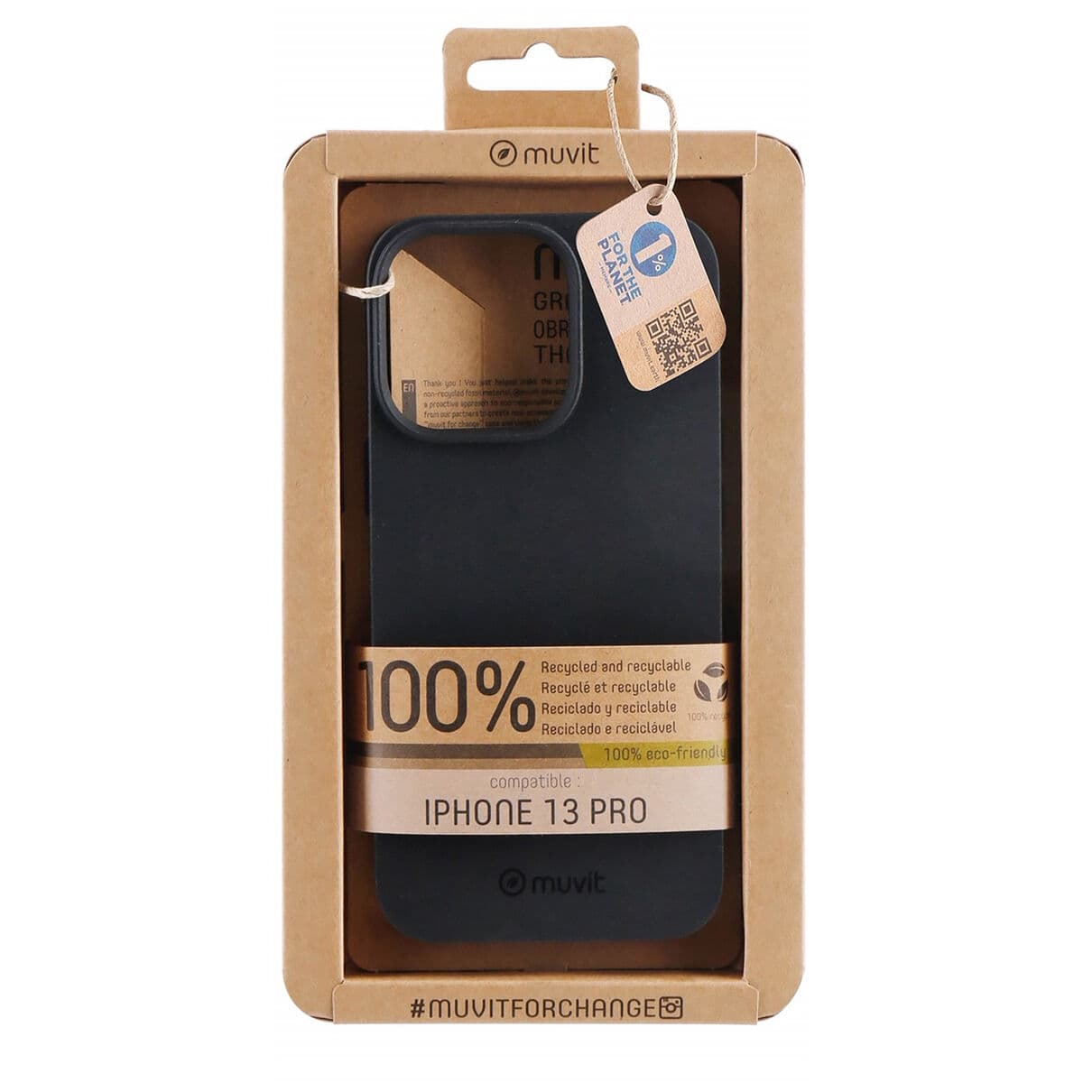 Protection pour téléphone portable Muvit for Change iPhone 13 Pro Noir