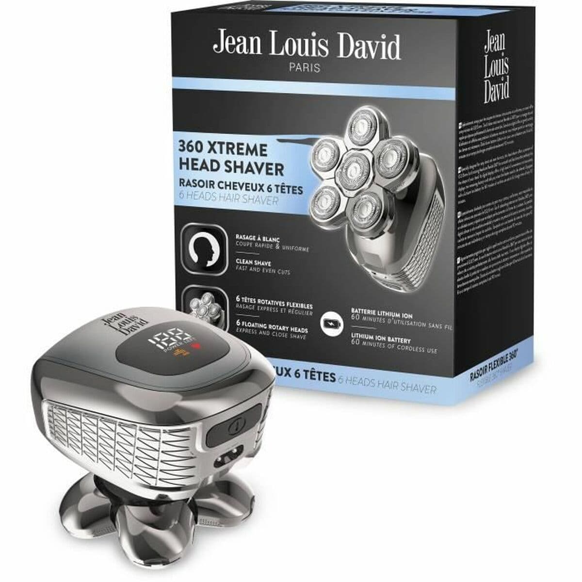 Plaukų kirpimo mašinėlė Jean Louis David JLD 360 XTREME HEAD SHAVER 6 Dalys