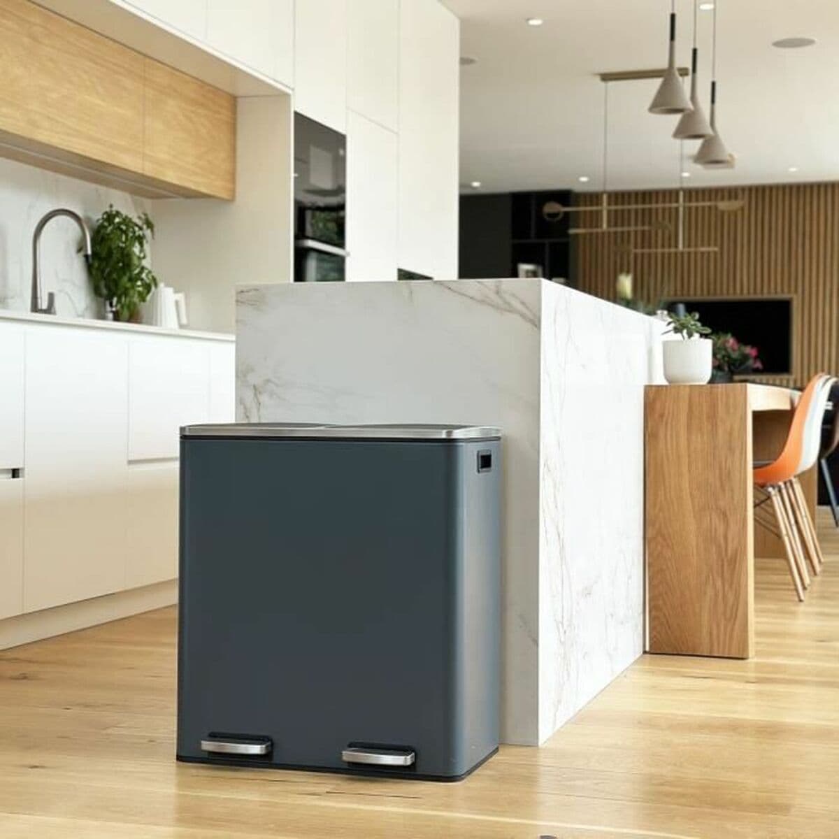 Cubo de basura Kitchen Move Gris Acero Inoxidable 60 L - Image 4