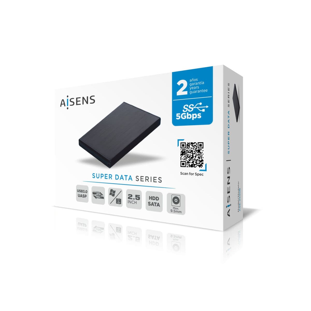 Caja Externa Aisens ASE-2530B Negro 2,5" USB 3.1 - Image 3