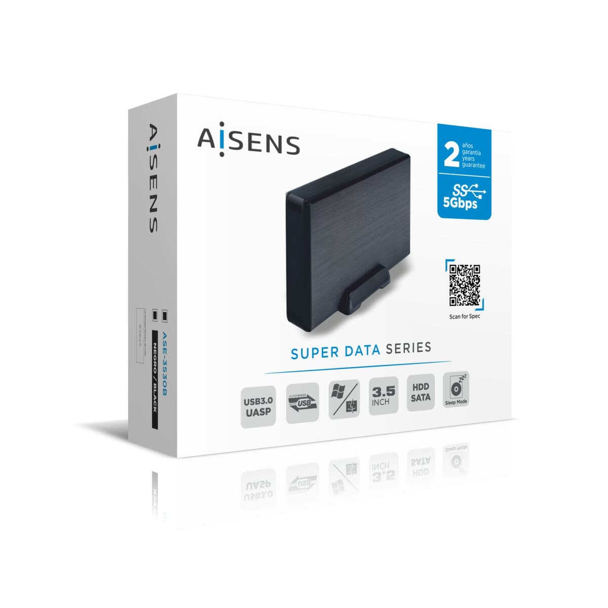 Boîtier Externe Aisens ASE-3530B Noir 3,5" - Image 5