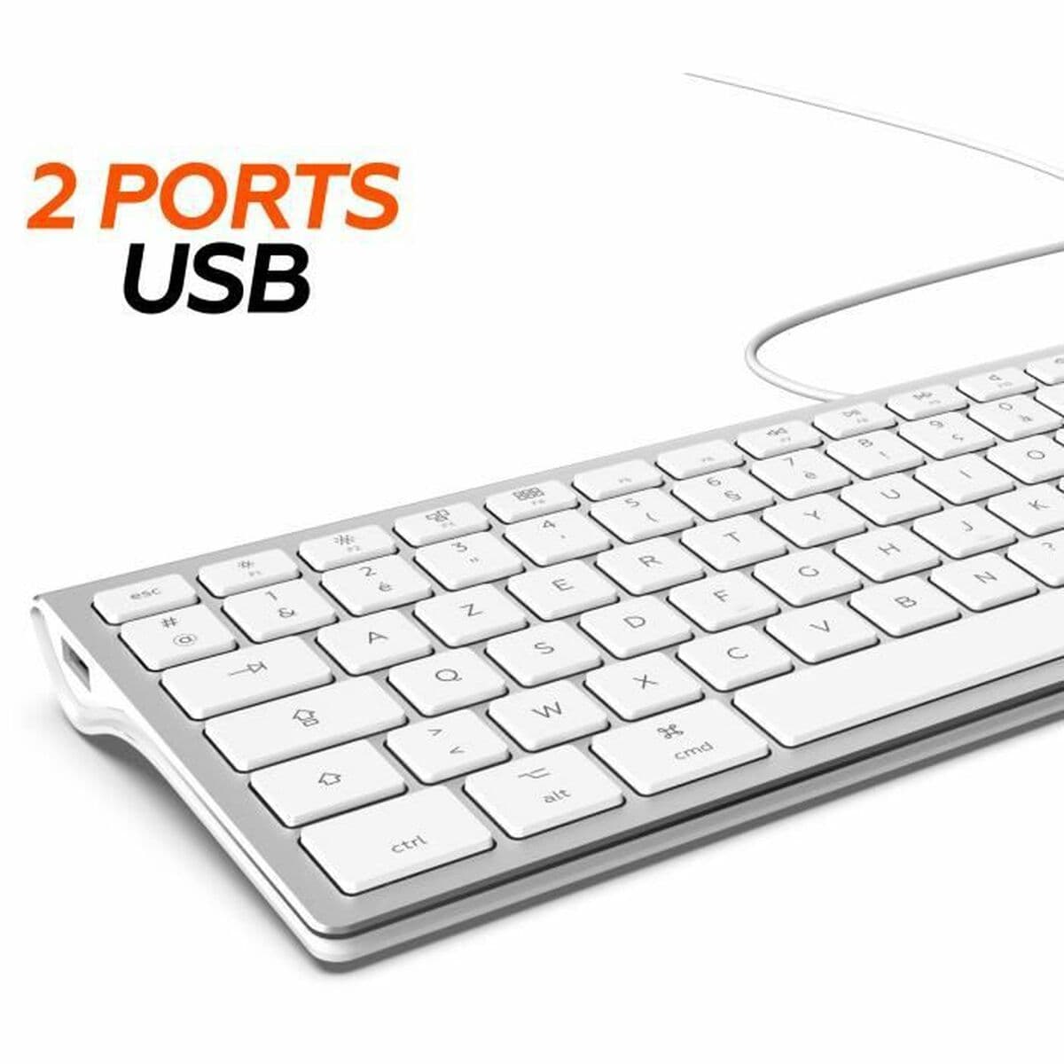 Teclado Mobility Lab Blanco Plateado Mac OS AZERTY - Image 2