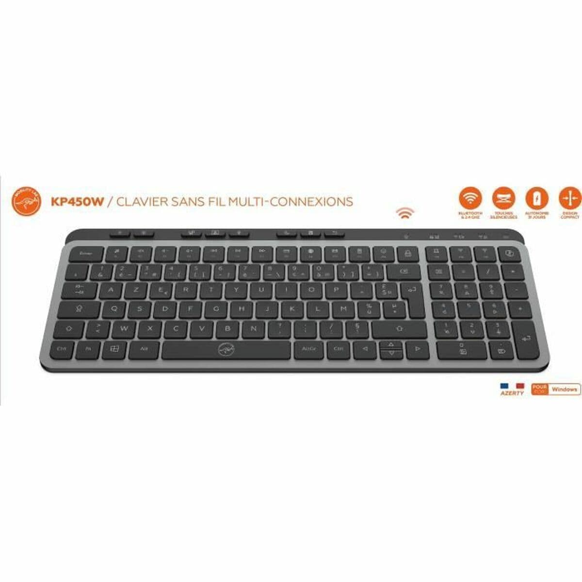 Clavier Mobility Lab KP450W Compact Noir Gris - Image 2