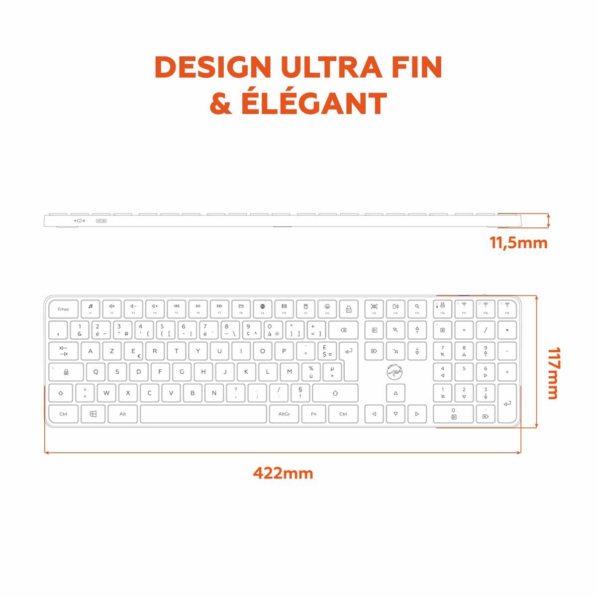 Tastatur Mobility Lab KP430W Grau - Image 12