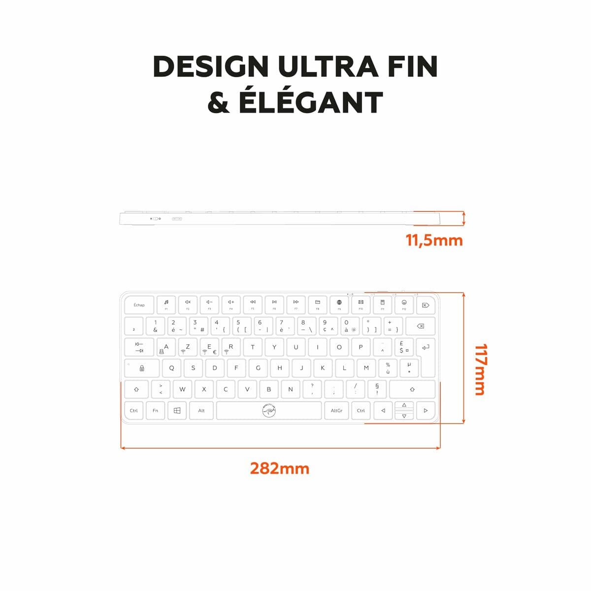 Klaviatūra Mobility Lab KMP2000W Mini Balta - Image 6