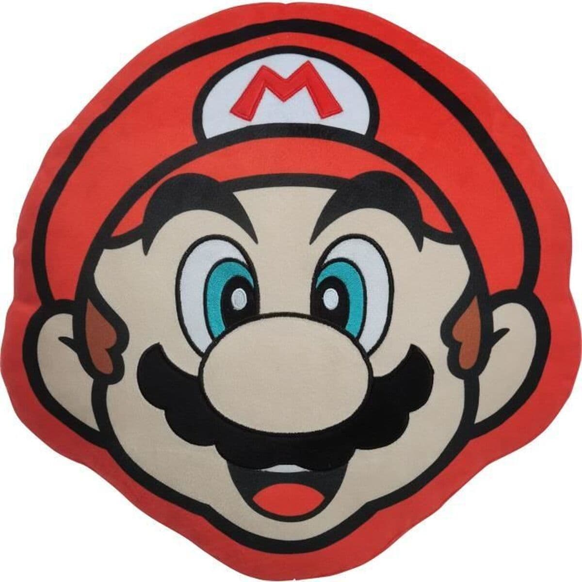 Kudde Mario Bros 41 x 3 x 41 cm Blå Vit Brun Svart Röd Beige Polyester Ansikte