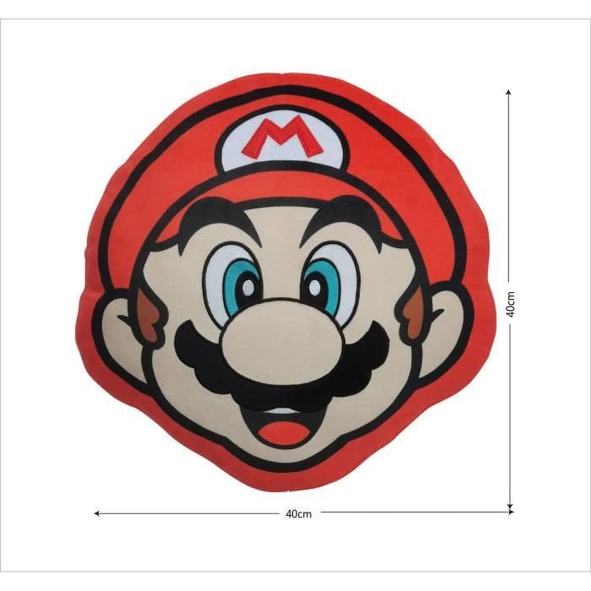 Pute Mario Bros 41 x 3 x 41 cm Blå Hvit Brun Svart Rød Beige Polyester Ansikt - Image 4