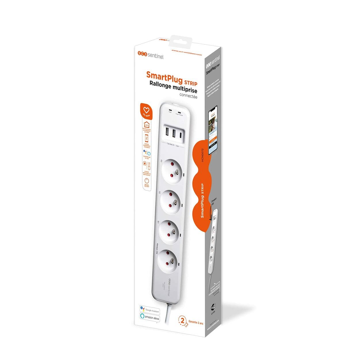Rallonge 4 prises Schuko sans interrupteur SCS SENTINEL SmartPlug 240 V - Image 4