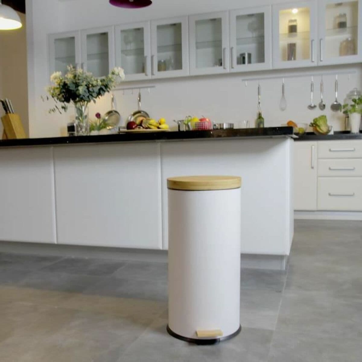Cubo para la Basura Kitchen Move   Blanco 30 L - Image 3