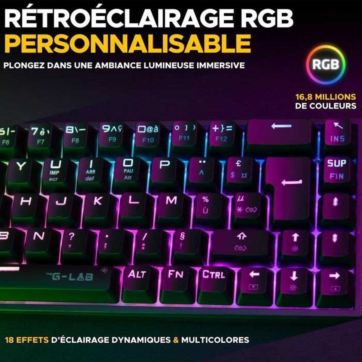 Klaviatuur The G-Lab KEYZ TITAN Must Azerty Prantsuse - Image 3