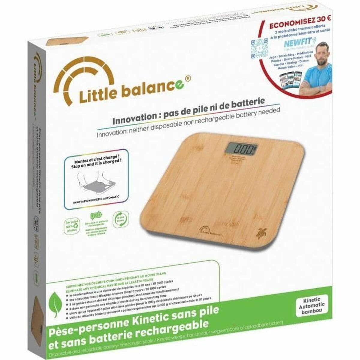 Báscula Digital de Baño Little Balance Automática Kinetic Bambú - Image 4