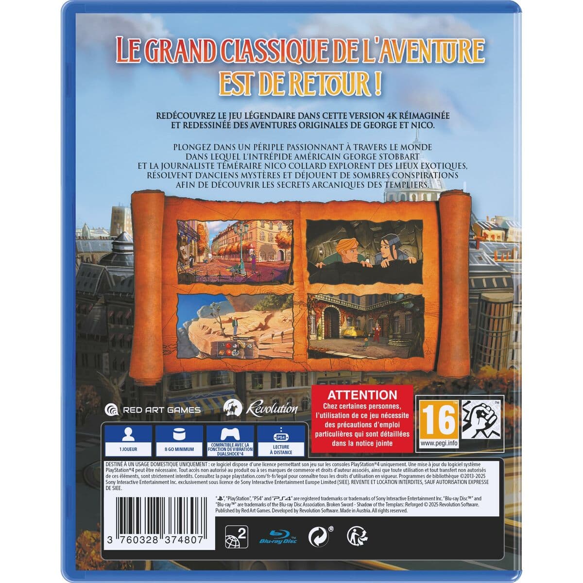 PlayStation 4 Videospiel Just For Games LES CHEVALIERS DE BAPHOMET - Image 4