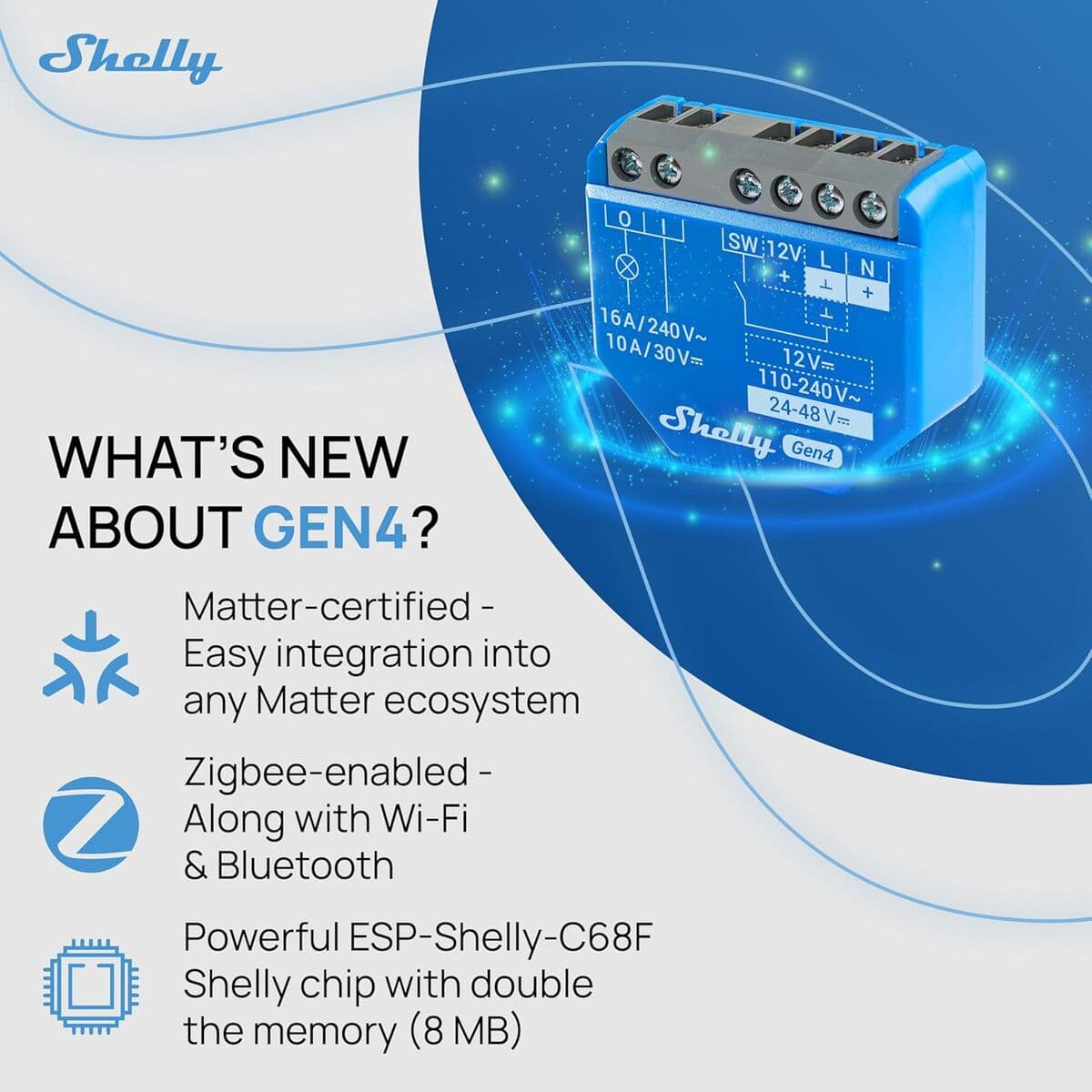 Shelly Módulo switch 1 Gen 4  Wi-Fi BT - Image 7