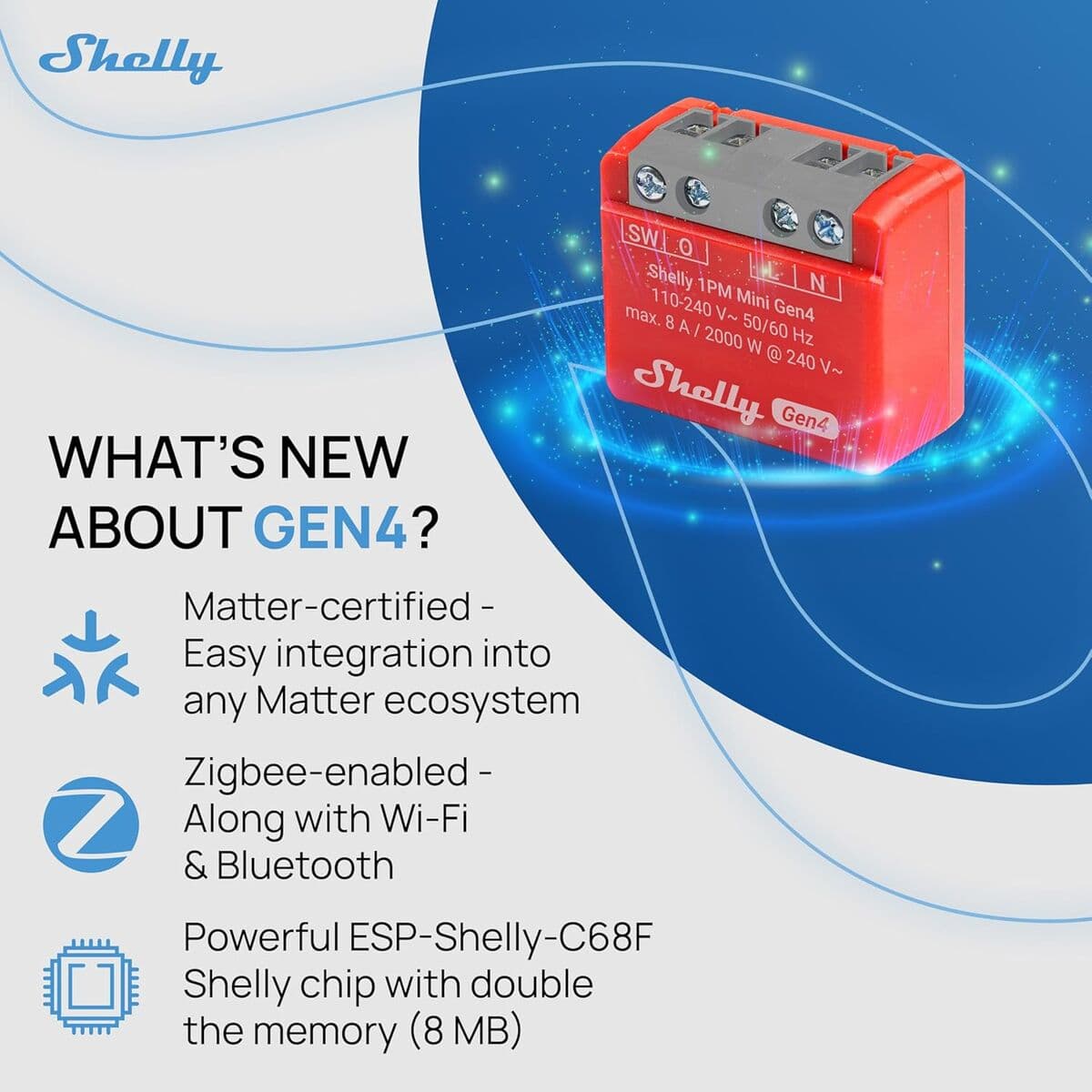 Shelly Módulo switch Gen 4 1PM Mini   Wi-Fi BT - Image 10