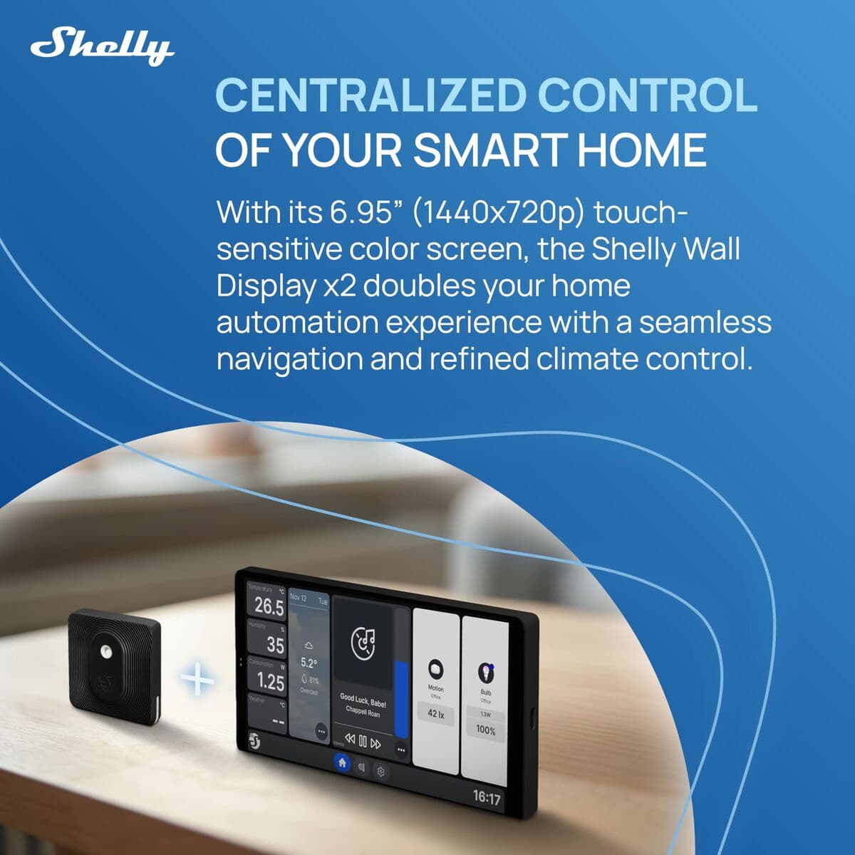 Panneau de contrôle Shelly WALL DISPLAY X2(BL)+BLUHT(BLK) - Image 10
