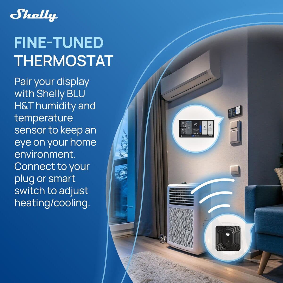 Panneau de contrôle Shelly WALL DISPLAY X2(BL)+BLUHT(BLK) - Image 13