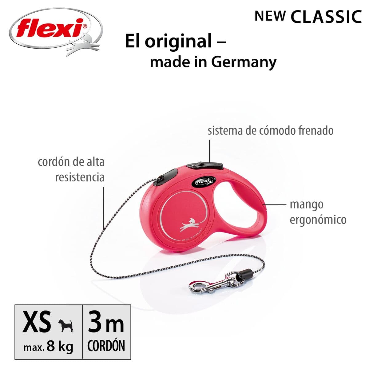 Dog Lead Trixie Classic XS Red XS 3 m - Image 4