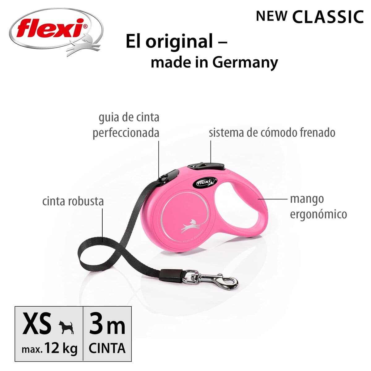 Dog Lead Trixie New Classic Pink 3 m - Image 2
