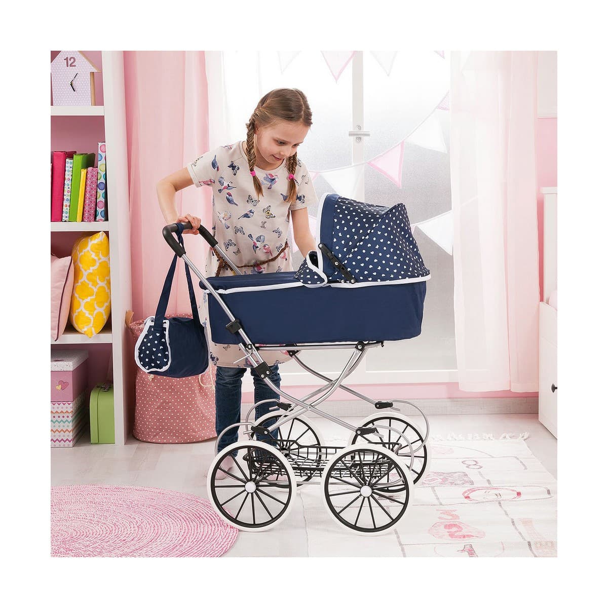 Carrito para Muñecas Reig Classic Deluxe 70 x 42 x 89 cm Azul - Image 5