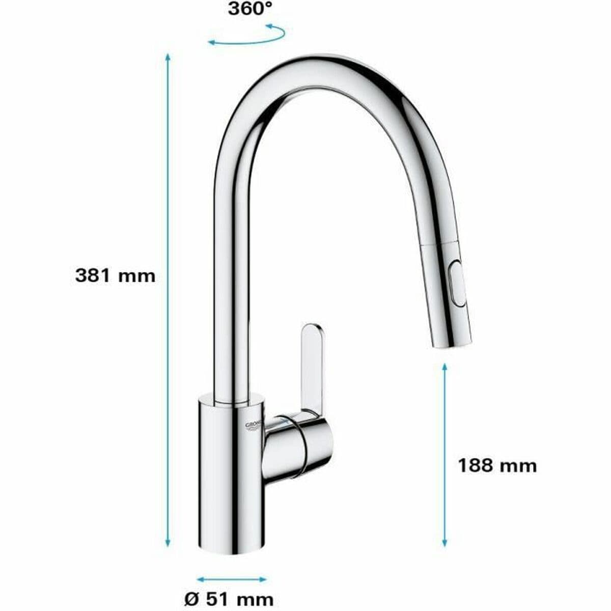 Egykarú Csap Grohe 31484001 - Image 4