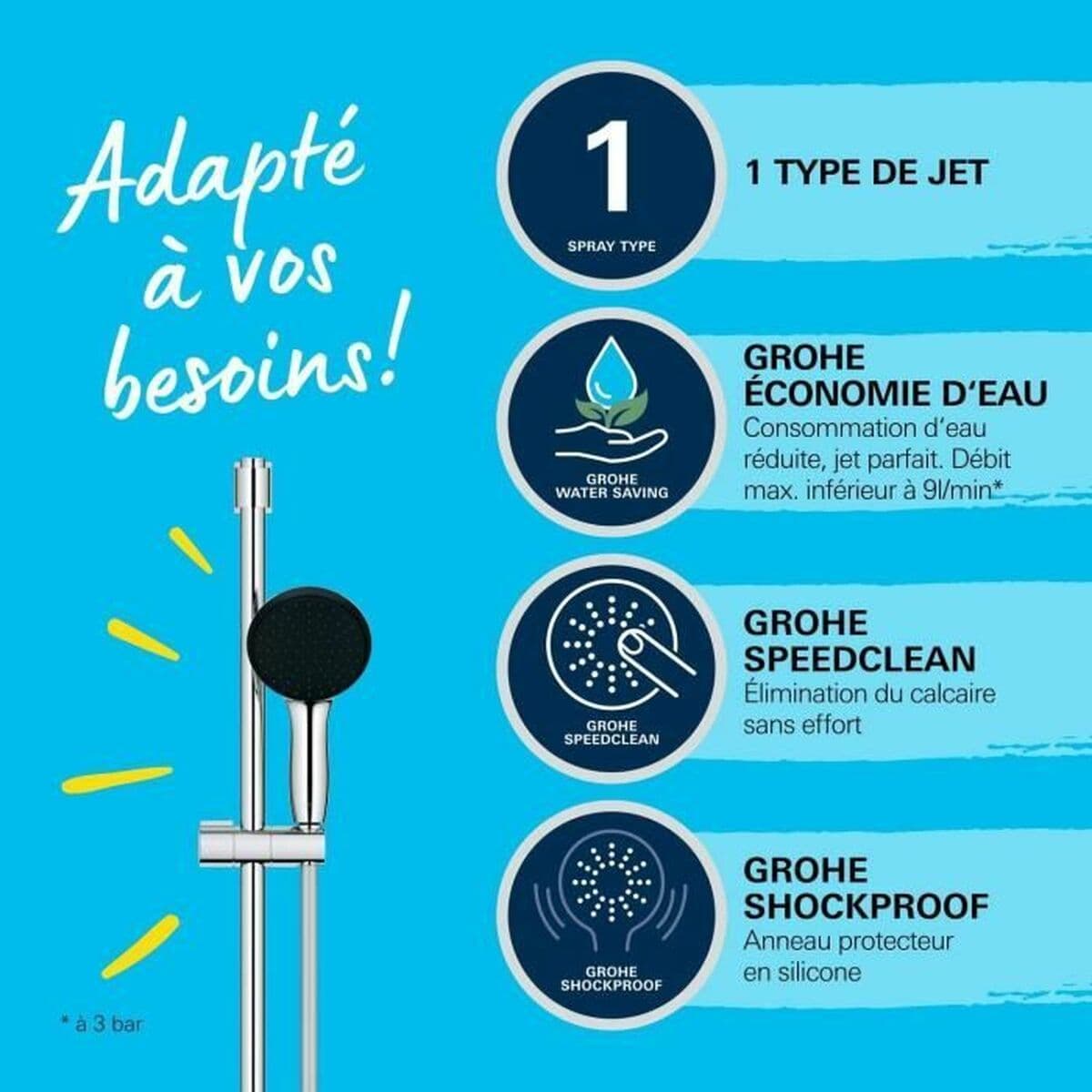 Dusche Säule Grohe Vitalio Start 110 Chrome Kunststoff - Image 4