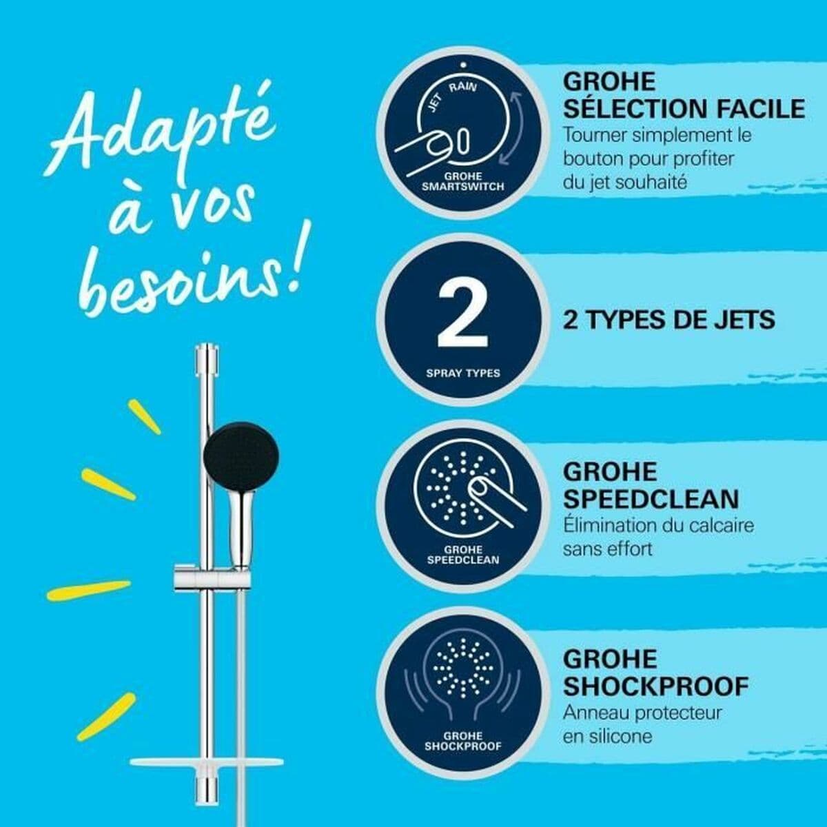 Kolumna Prysznicowa Grohe Vitalio Start 110 Chrome Metal - Image 4